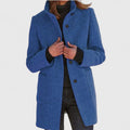 Helen | Blue Wool Coat with High Collar