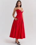 Amalfi | Elegant Midi Dress with Sculpted Corset