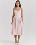 Francesca | Midi Dress with Heart-Shaped Neckline