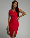 Maria | Elegant fitted dress with a V-neck for special evenings