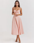 Aurora | Midi Dress with Corset and Lace Details