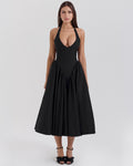 Monroe | Elegant Midi Dress with Halter Neck