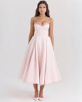Selene | Elegant Midi Dress in Satin