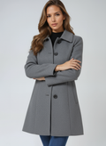 Aveline | Gray Midi A-Line Coat