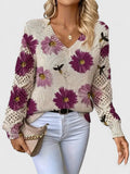 Bonnie | Floral Sweater with Openwork Sleeves