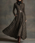Mónica | Vintage Check Maxi Dress