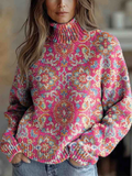 Fiona | Sweater with High Collar Paisley