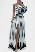 Aubryzah | Elegant Maxi Dress with Asymmetrical Neckline