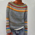 Zinnia | Gray Striped Sweater
